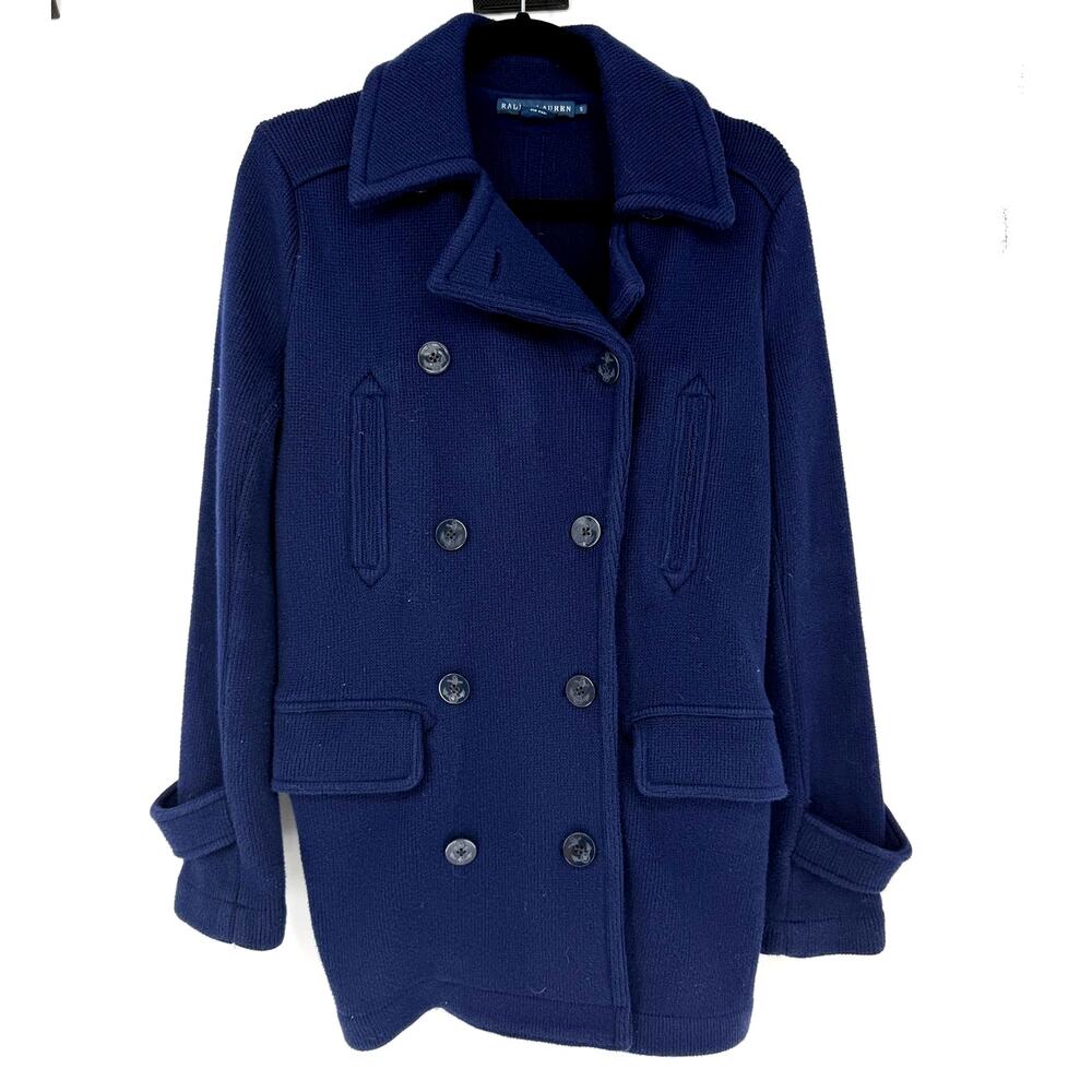 Ralph Lauren Peacoat Cotton Navy Nautical Preppy Classic Size Small S Women's